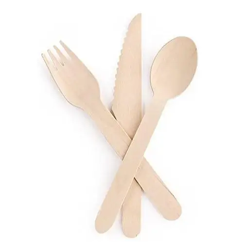 Disposable  Wood Spoon Cutlery Set for Parties