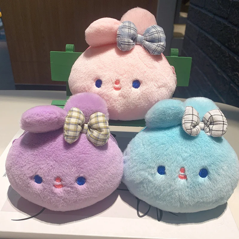 

Creative Mini Plush Rabbit Coin Purse Children's Cute Small Bag Charm Storage Bag Schoolbag Charm Keychain Gifts For Girls