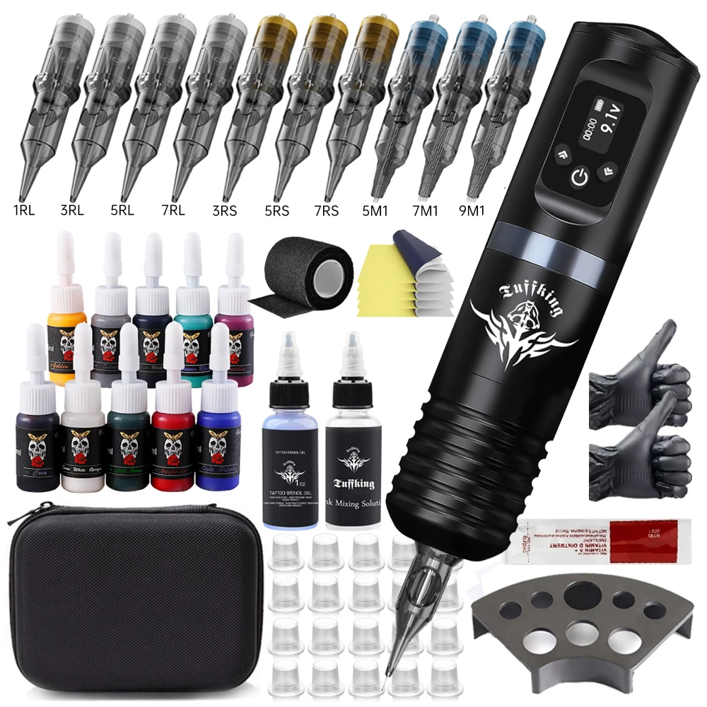 Professional Wireless Tattoo Machine Pen LED Digital Display 1500mAh Battery Power Tattoo Cartridge Machine for Tattoo Artists