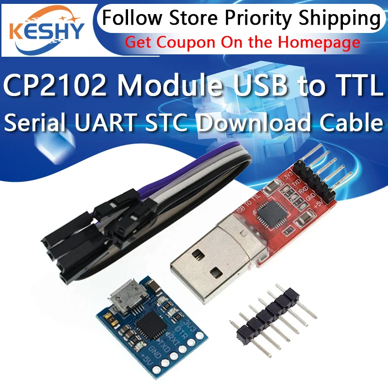 CP2102 Module USB to TTL Serial UART STC Download Cable Super Brush Line Upgrade A Type USB Micro USB 5Pin 6Pin