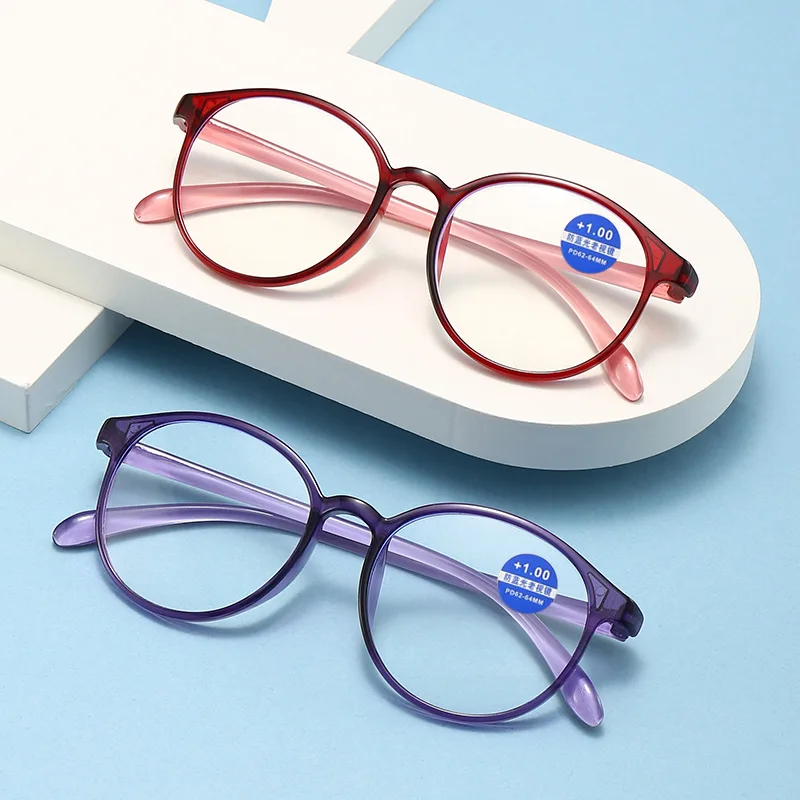 

Ultralight Round Reading Glasses For Women Men Anti Blue Light Presbyopic Eyeglasses Magnifier Diopter +1.0 1.5 +2.0 2.5 To +4.0