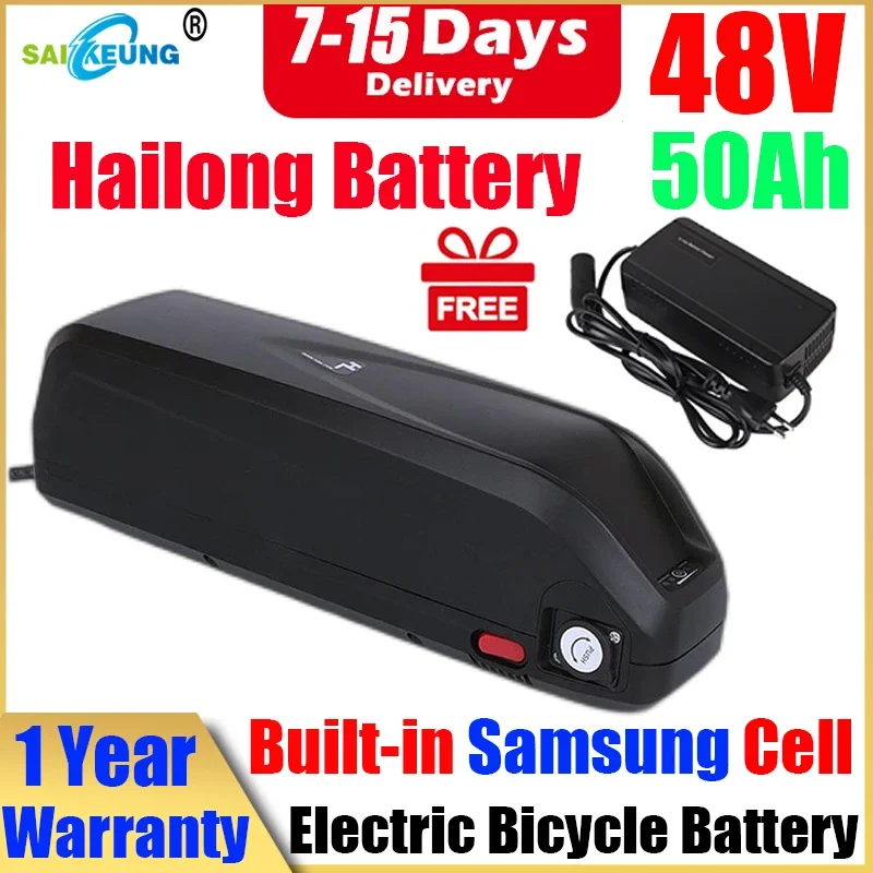 

Hailong 48v 60ah Bateria Para Bike Eletrica E Bike Akku 72v 30ah 52v Batterie Velo 20ah 2000w 50ah Lithium Battery with Charger