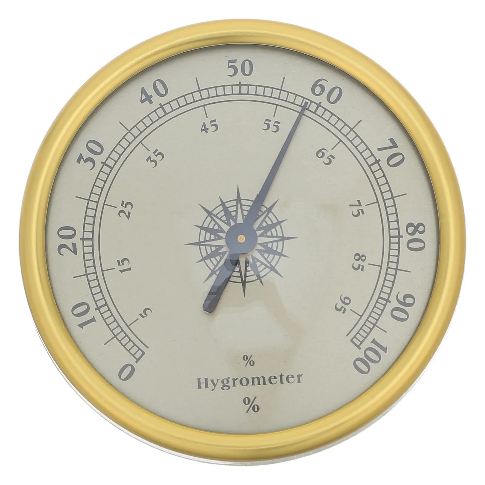 Higrómetro Dorado H901 sin Baterías, Medidor de Humedad con Pantalla de 72 mm, Preciso para Interiores, Terrarios y Gabinetes Redondos de 72 mm