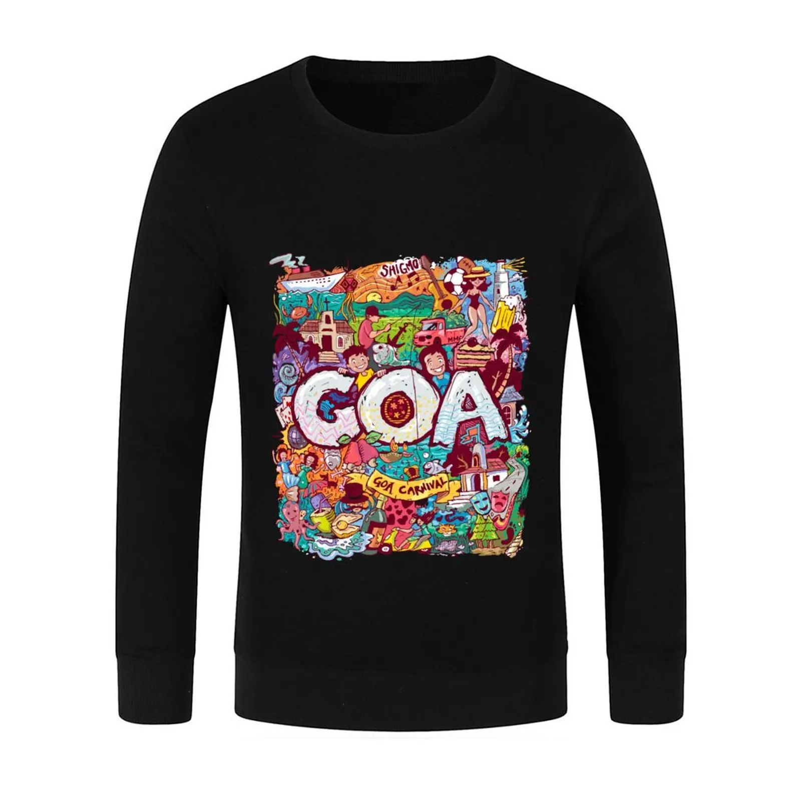 Goa Doodle Mashup 1 بلوفر رجالي ملابس عصرية للرجال ملابس جمالية للخريف سترة بقلنسوة للرجال