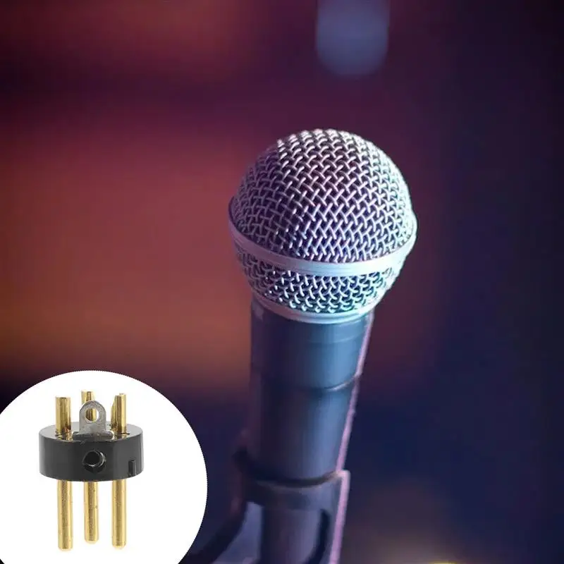 

10 Pcs Male XLR Accessories Gold-plated 3-pin 10pcs Microphone Cable Adapter Connector Plug Balance Audio Female and Metal Abs