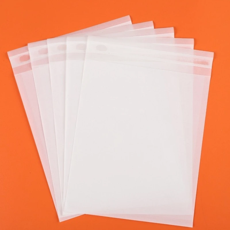 Translucent White Clothing Packaging Packet Degradable Environmentally Friendly Paper Bag Scarf Phone Case Package Bags