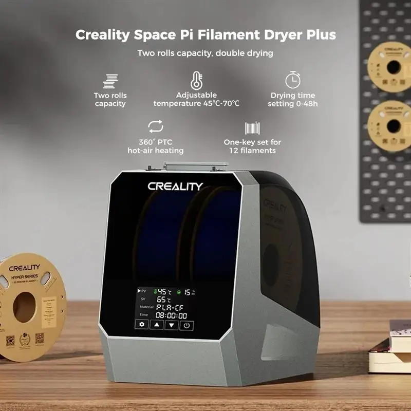 2025 Creality Official Space Pi Filament Dryer Plus 3D Printer Upgraded 2 Rolls Filament Dehydrator Box for 2KG Filament Spool