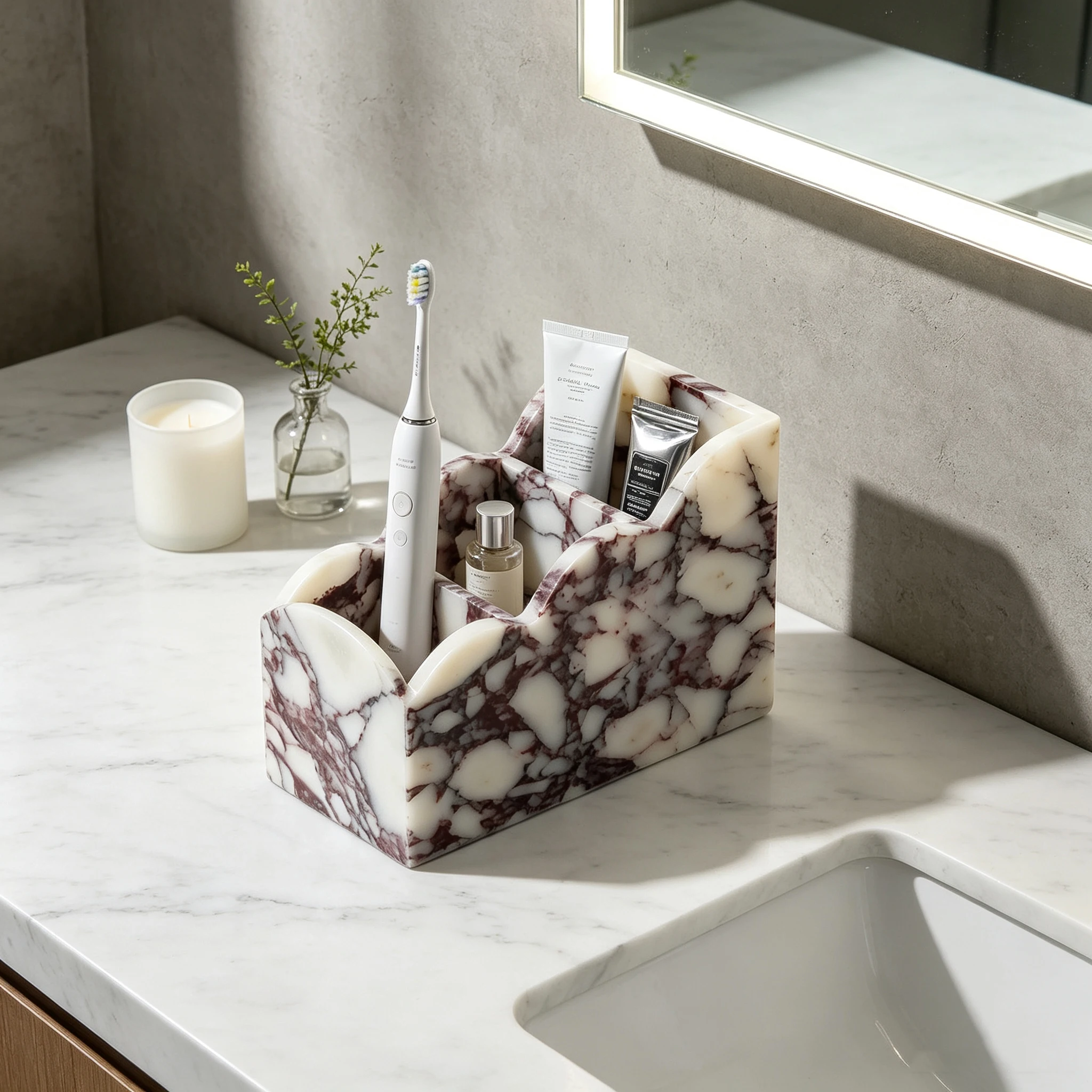 Calacatta Viola Marble 3-Compa - Luxury Skincare Tools 评论和价格