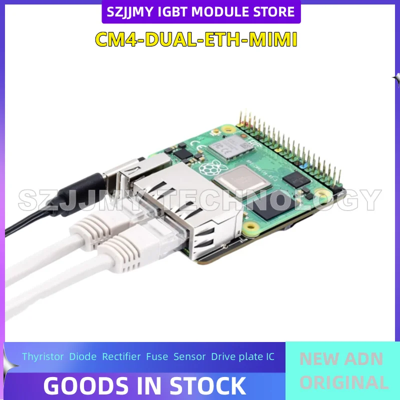 

Raspberry Pi CM4 Dual Gigabit Ethernet Expansion Board Onboard Micro SD/Fan Interface Metal Shell NEW ORIGINAL IN STOCK