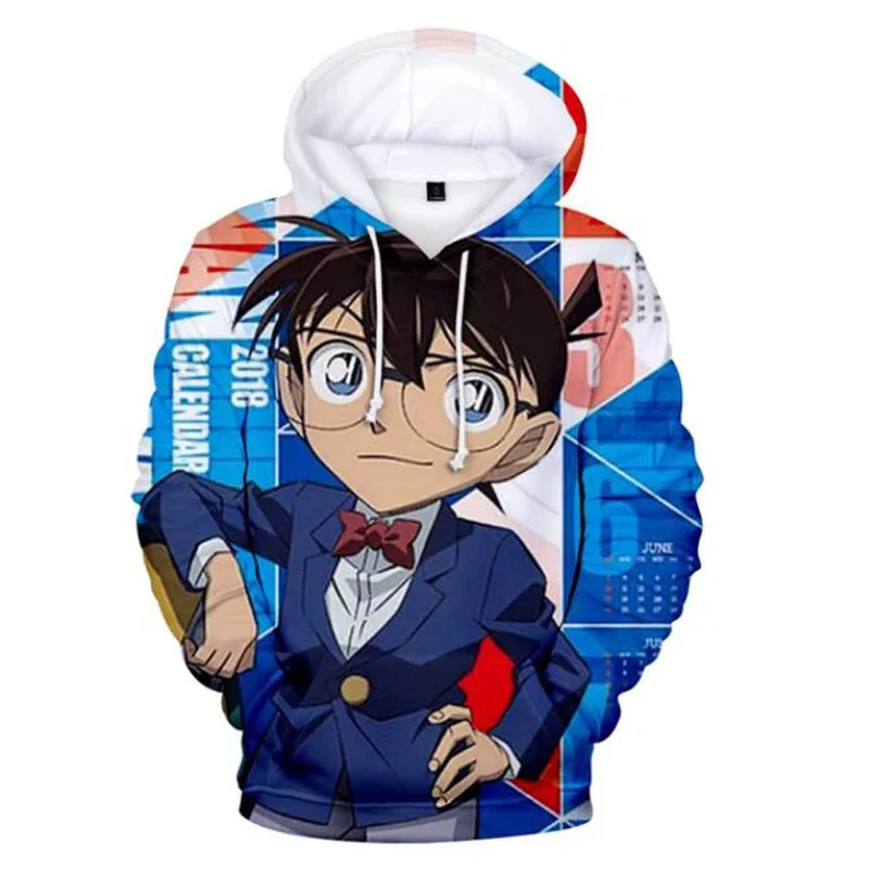 Japanese Anime Detective Conan Cosplay Costume Conan Edogawa 3D Printed Oversized Women/men Hoodies Sweatshirts Casual Tracksuit