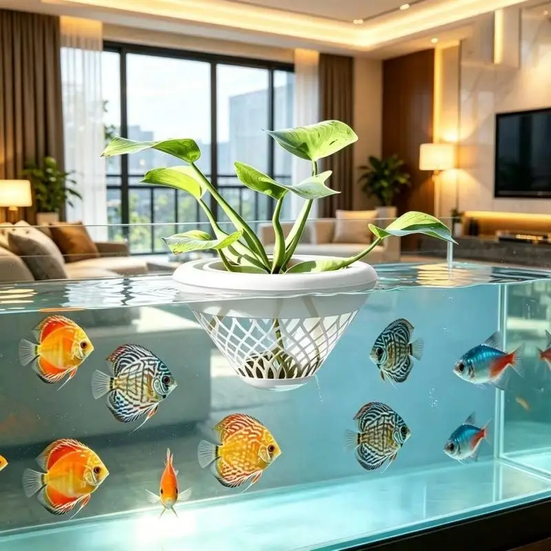 Hydroponic Floating Aquarium Planting Basket Soilless Culture Net Pots DIY Decor
