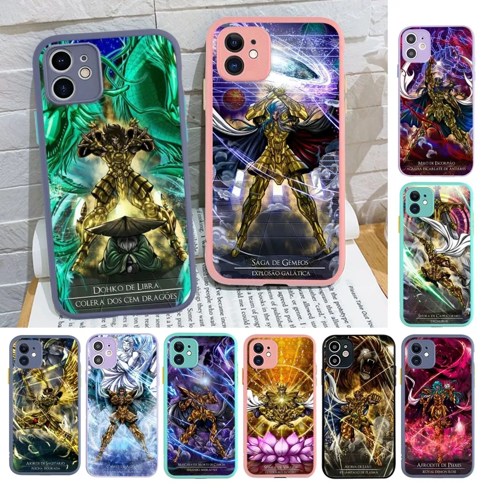 

Saint Seiya Anime Phone Case For IPhone 14 X XR XS 7 8 Plus 11 12 13 Pro MAX 13mini Matte Shockproof Case