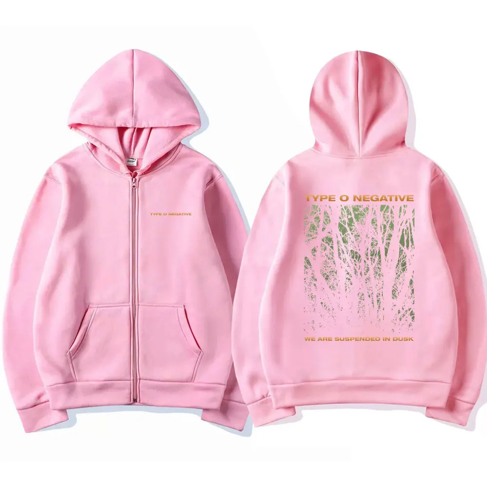 Rock Band Typ O Negativ Suspended in Dusk Essential Zipper Hoodie Männer Frauen Casual Vintage Zip Up Jacke Männliche Oversize Hoodies – Detail 3