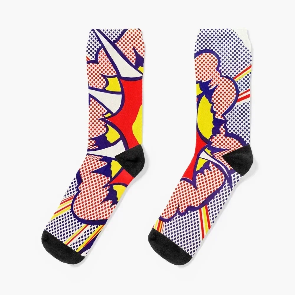 

Roy Lichtenstein Vintage Print 2000 | Blast 1 (1965) | Home Decor Pop Art wall art Authentic Socks gifts Men Socks Women's