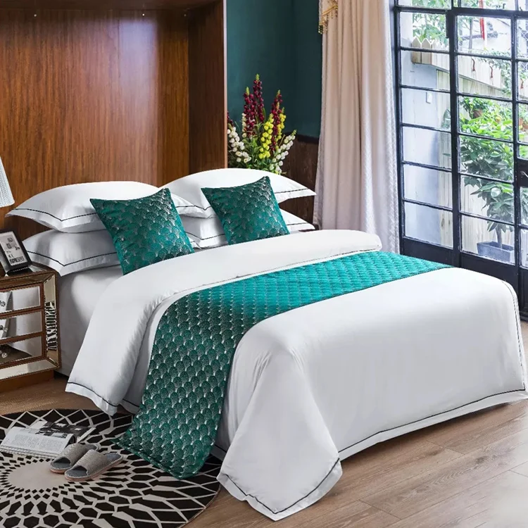 Jacquard Woven Bedding Decorative Cushion and Bed Runner for Hotel