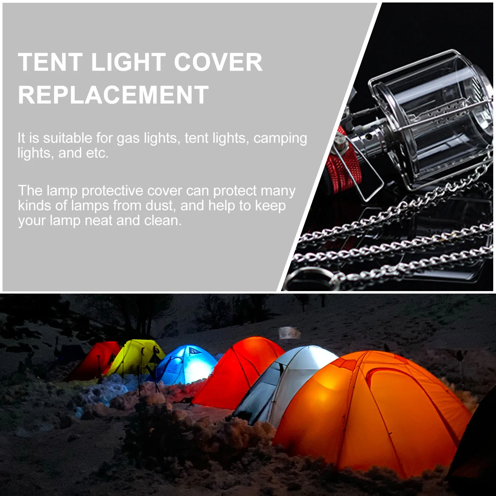 

Modern Lamp Shades Glass for Tent Light Camping Outdoor Lighting Cover High Light Transmittance Not Dazzling Eye Friendly