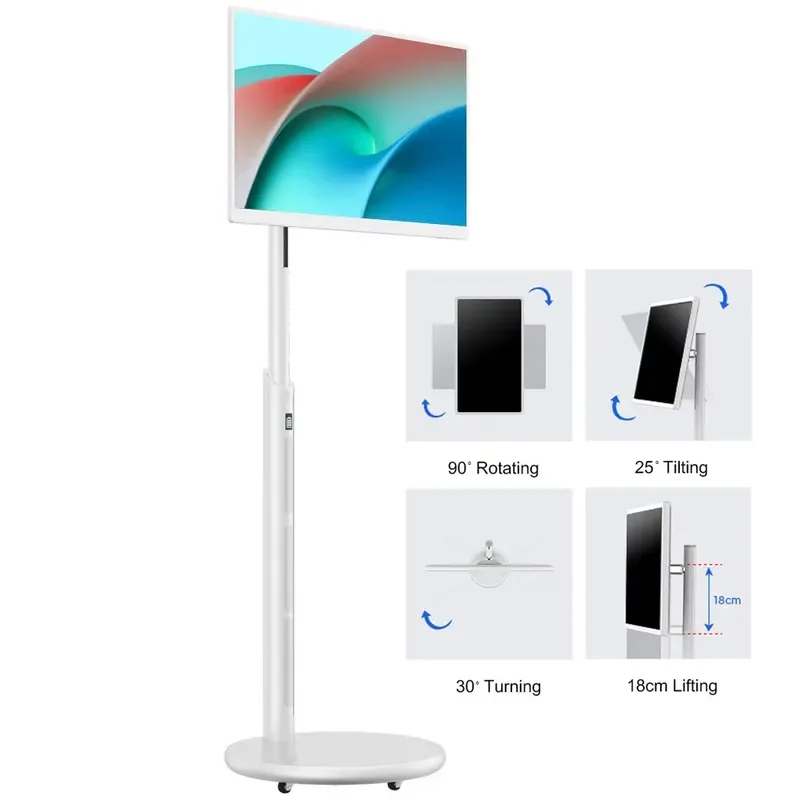 BOLRZO 32-Inch portable smart TV with stand, scrollable touchscreen, vertical display, Android 12 removable TV