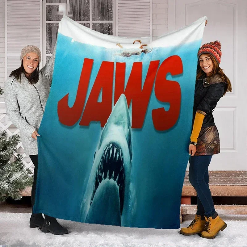 2026 3D Print Jaws Blanket Soft Sofa Cover Shark Throw Blanket Fleece Tapestry Lightweight Warm Bed Blankets For Bedroom Couch