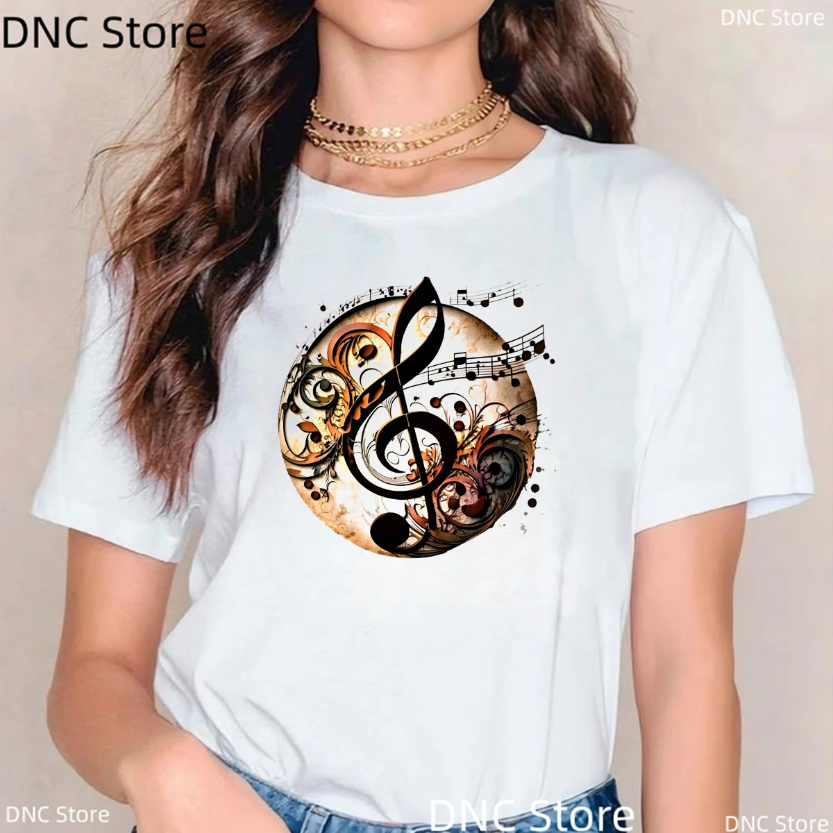 

Tee Shirt Femme Music Characters Tshirt Funny Music Guitar Graphic Printing Tshirt Femme Fashion Hip Hop Music Lovers Tshirt Top