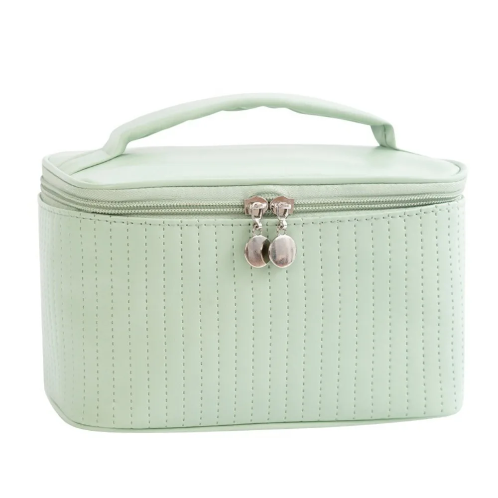 Multipurpose Travel Wash Storage Bag Cute Solid Color Cake Cosmetic Bag PU Leather Large Capacity Portable Makeup Bag Outdoor