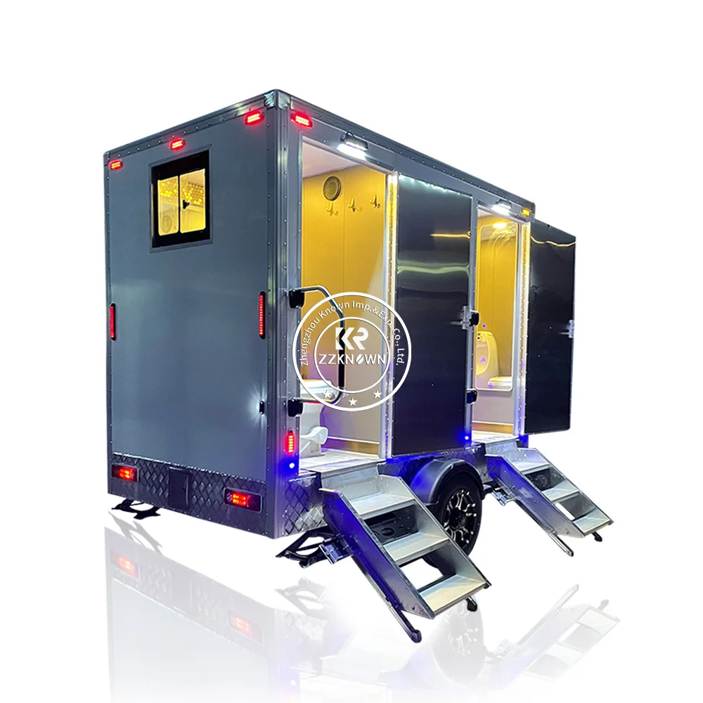 ポータブル屋外シャワートレーラー、2部屋のトイレ