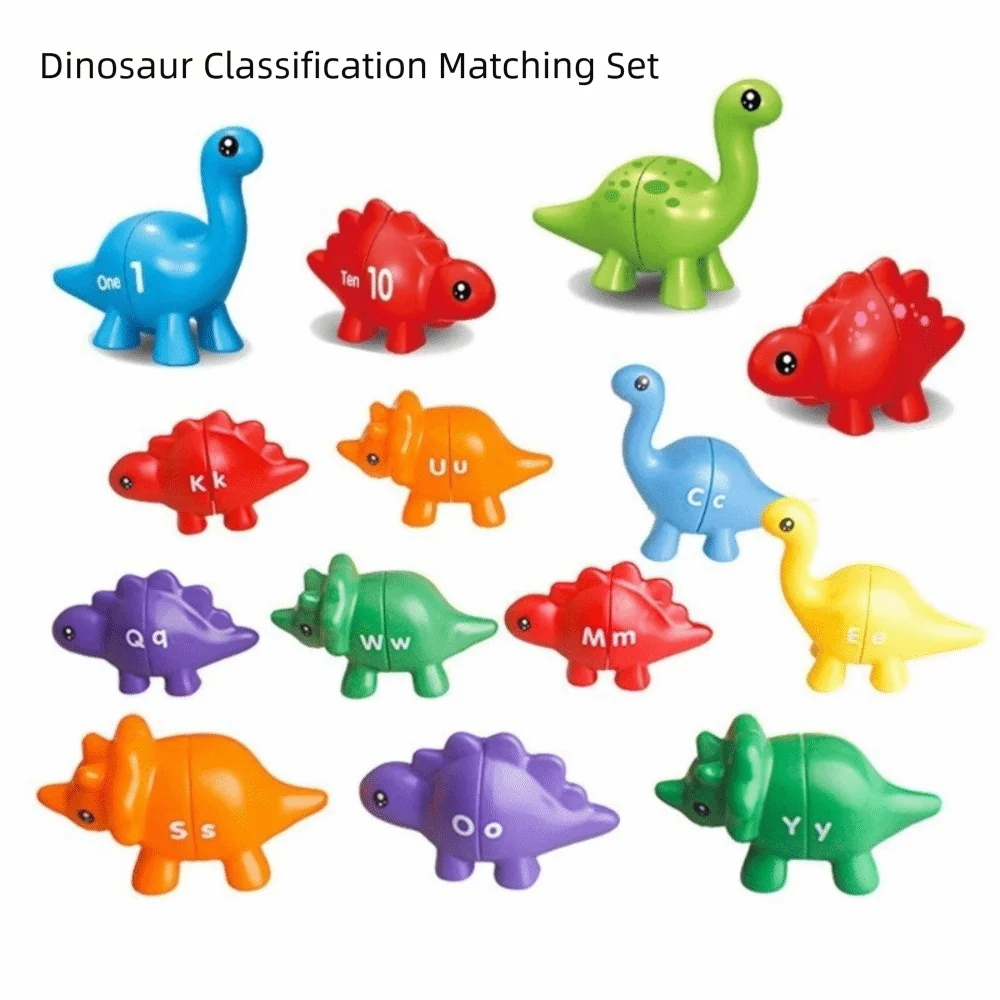 Double-Sided Letters Matching Letters Toy Color Sorting Sensory Toys Dinosaur Toy Hand-Eye Coordination Digital Shape Sorting