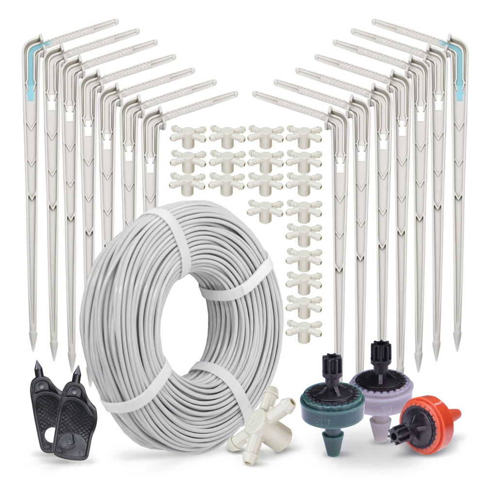 

Greenhouse Drip Irrigation 4-Way 3/5mm Bending Arrow Transmitter Watering System Dripper for Pot Garden Lawn Potted Plants Drip