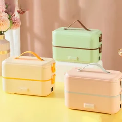 Stainless Steel Portable Food Heater Electric Lunch Box Self Cooking Double-Layer Plug-In Multifunctional LargCapacity Bento Box