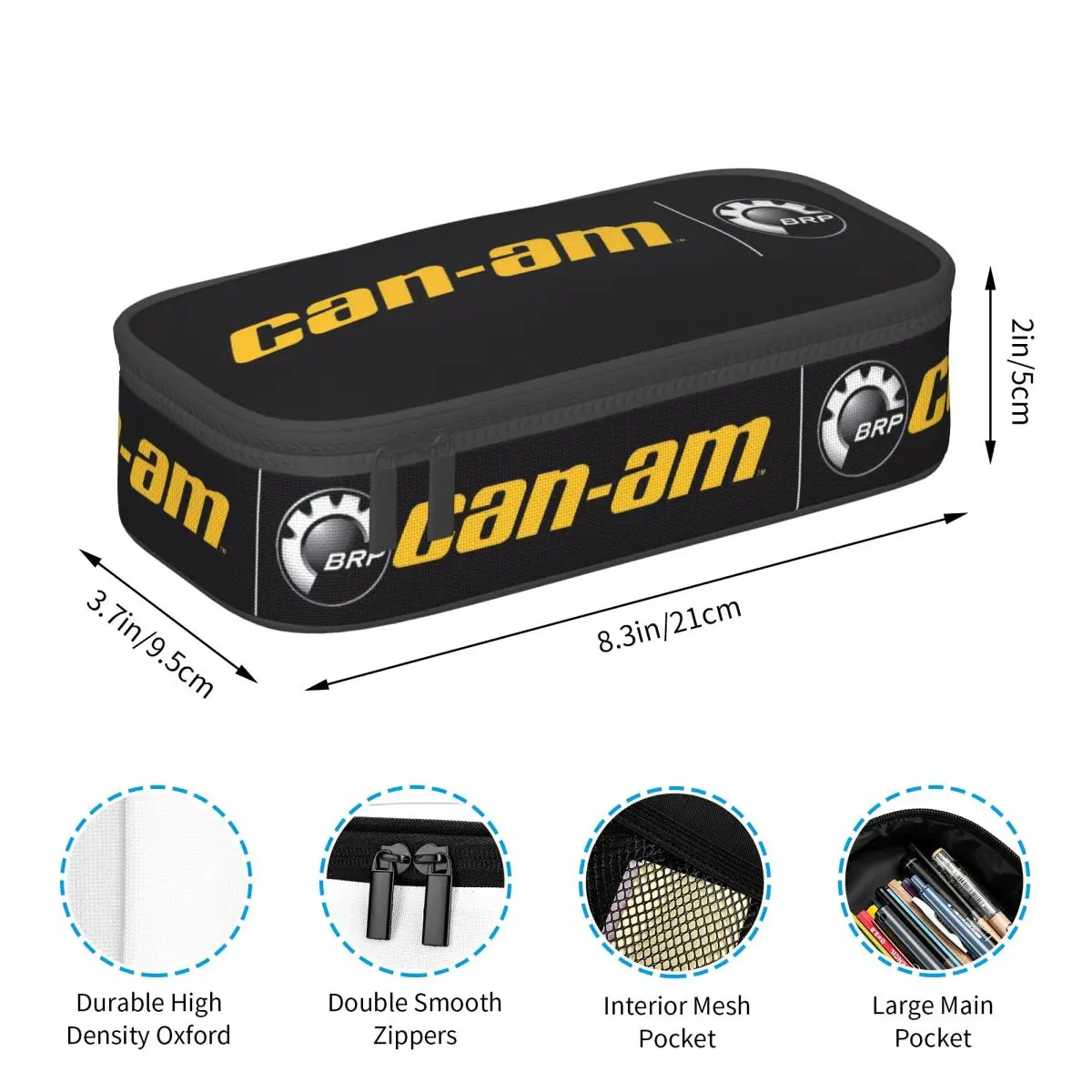 Can-Am BRP Motorcycle Pencil Cases Pen Holder Storage Stationery Supplies Large Storage Pen Box Pencil Bag for Kids