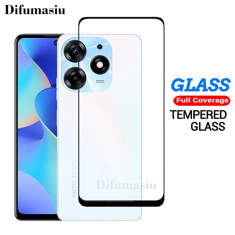 For Tecno Spark 10 Pro Tempered Glass Screen Protectors Soft Camera Lens Protector Full Cover Screen Glass 3in1 Back Film