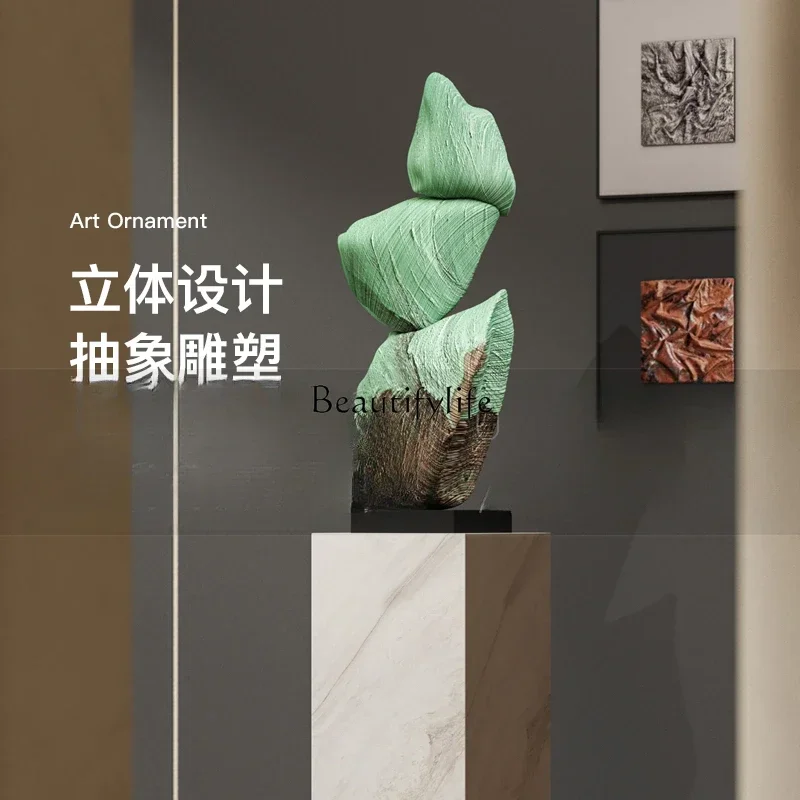 FG52*High-end striped texture stone color art sculpture floor-to-ceiling ornament fiberglass decoration