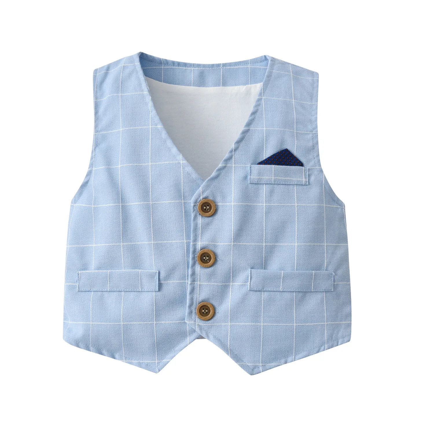 Nouveauté Gentleman noeud papillon décoré bébé garçons 3 pièces ensemble gilet Suit3275