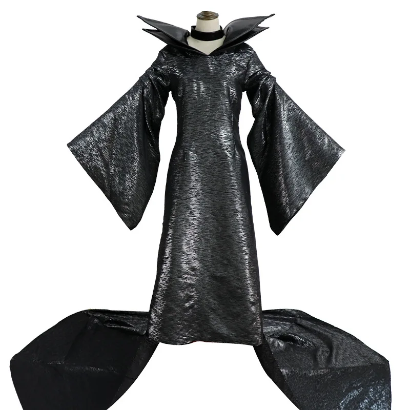 

Elegant Black Gothic Queen Costume Dress Full Set for Cosplay Halloween Party Performance - Inspired Fantasy Outfit