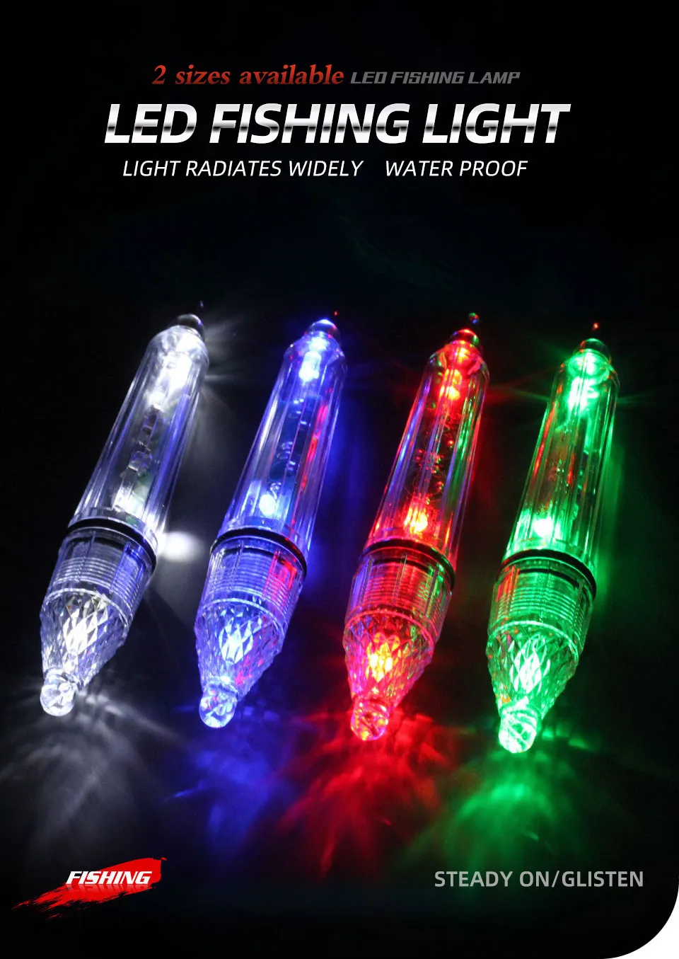 ShareShark 5 Stück/Beutel 12/17cm LED Tiefsee-Blitzlicht Nachtangellicht Tintenfisch-Köder Unterwasser-Angellampe – Detail 1