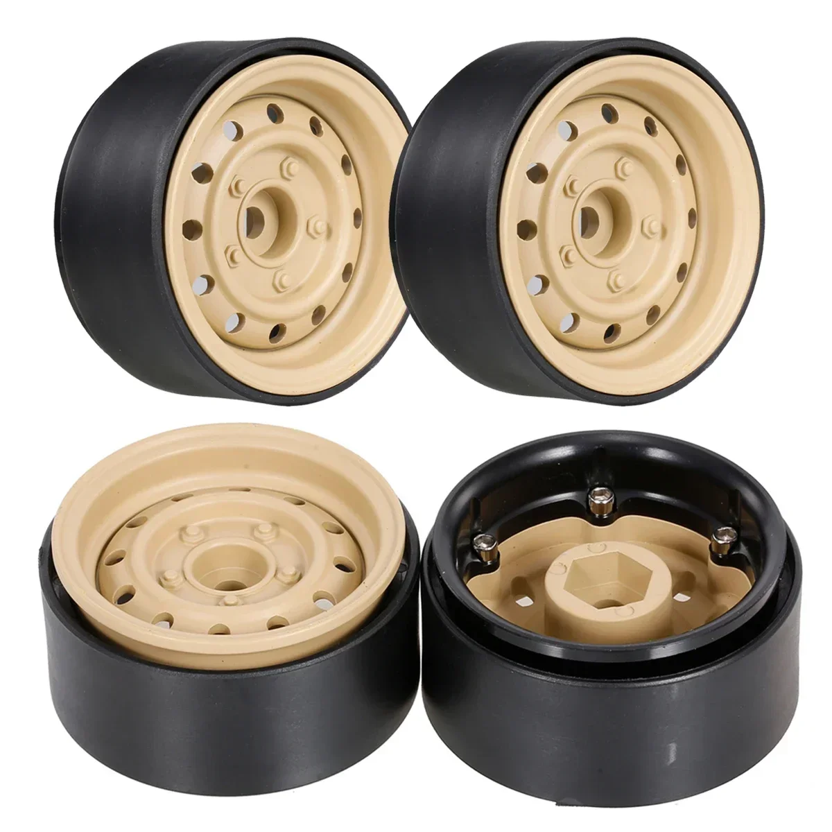 

4Pcs 1.9" Beadlock 12-Holes Wheel Rim Hub for 1/10 RC Crawler Car Axial SCX10 90046 D90 Trxs TRX-4