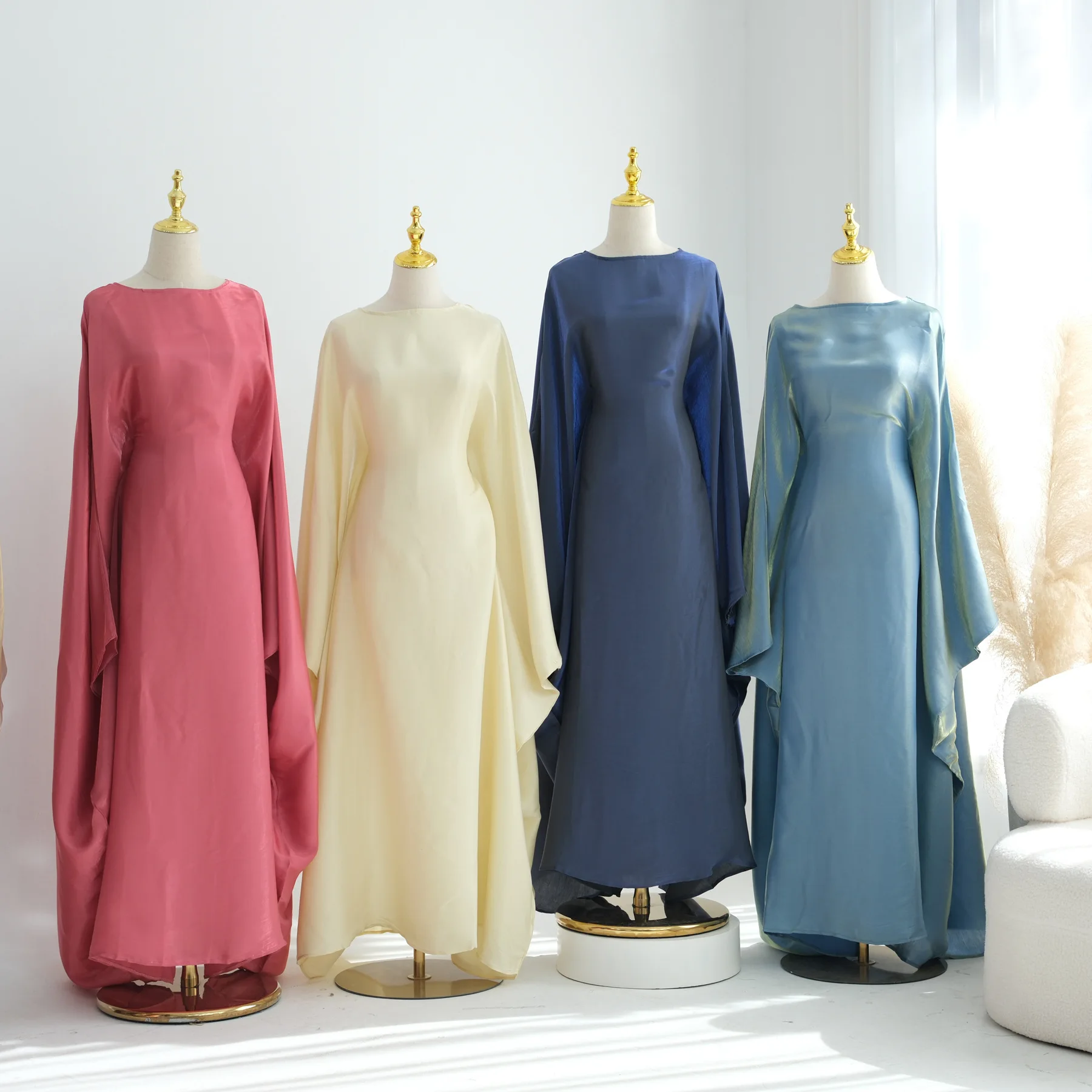 

Женское мусульманское платье с рукавами-крылышками, абайя, химар, джильбаб, кебая, кафтан, хиджаб, исламская одежда, никаб для Рамадана и Ид