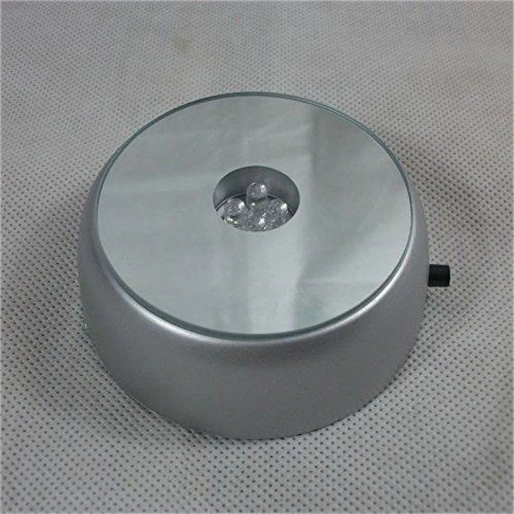 Luminous LED Basis Licht Bunte Runde Ständer Basis für Cocktail Kristall Glas Transparent Objekte Display 4 LED Weiß Licht