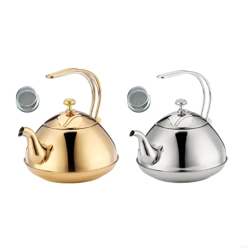 

1.5L Nonrust Steel Flat Bottom Kettles For Fast Boiling And Teas Brewing With Ergonomic Handle Cooking Water Jugs 37JD