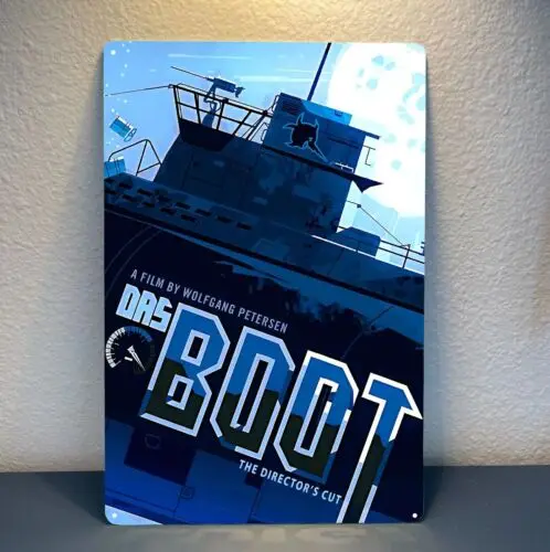 Металлический плакат из фильма Das Boot Submarine, жестяная вывеска 20x30 см, алюминий
