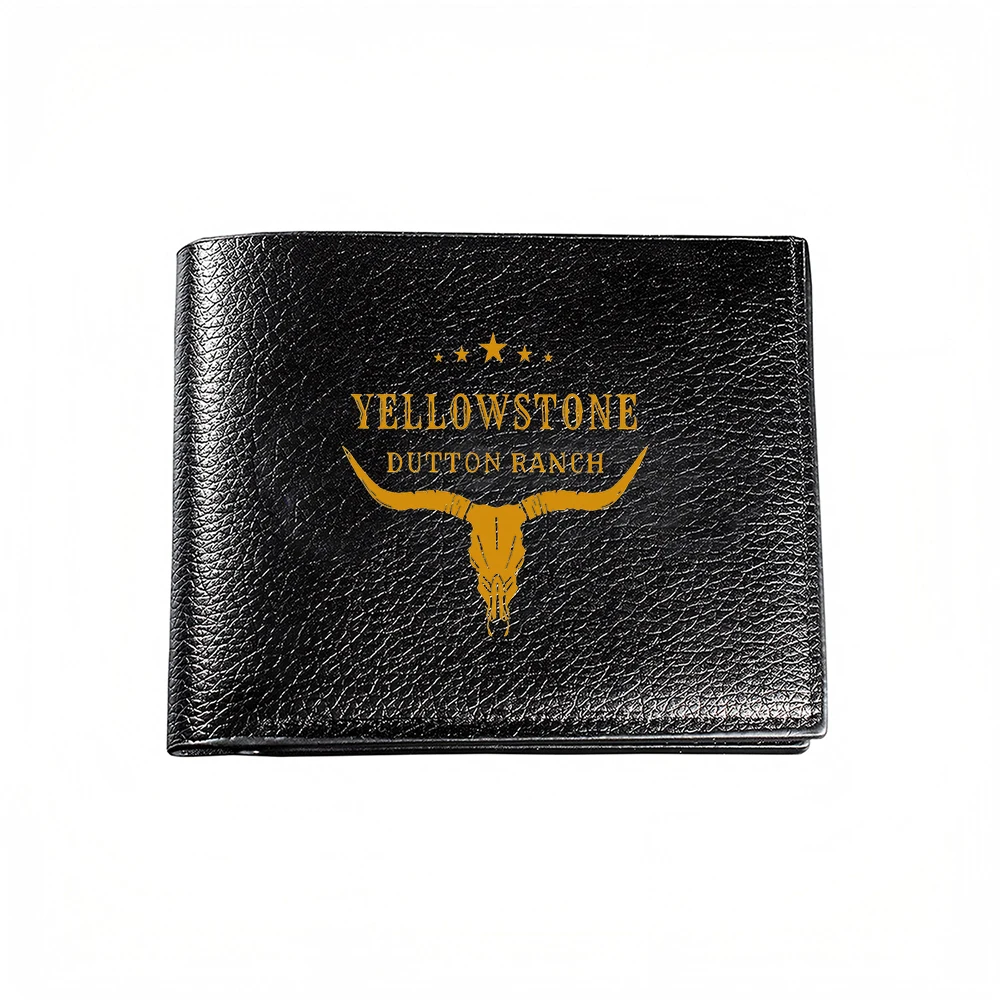 Yellowstone Dutton Ranch Longhorn Skull Design Men's Wallet Card Holder Casual Business Fashion Print