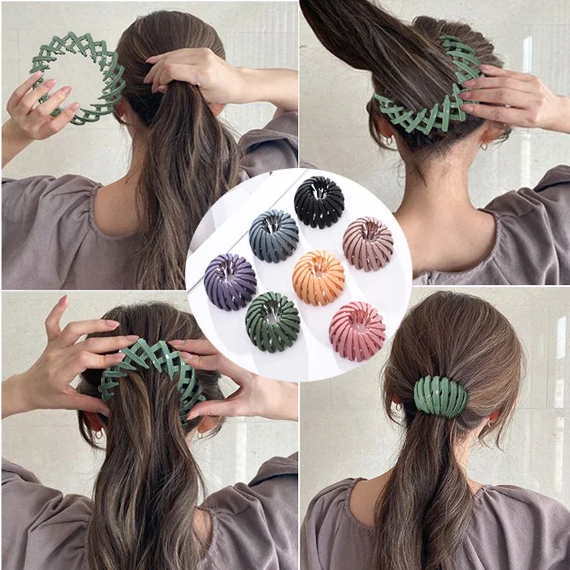 

Magic Hair Pins Clips Bird Nest Shaped Hair Holder Matte Hair Ring Ball Head High Ponytail Hair Device Women Hair Accessories