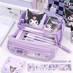 Sanrio Cute Kuromi Pencil Case Stationery For Junior High School Girls Primary School Students Large Capacity High Appearance