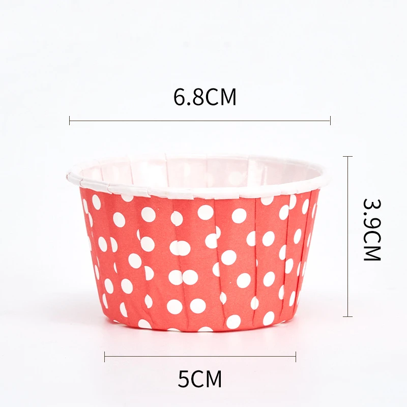 Middle Newspaper White Dots Style Cupcake Liner, Baking Cup, Wedding Party Tulip Muffin Paper, Oilproof Cake Wrapper, 50Pcs