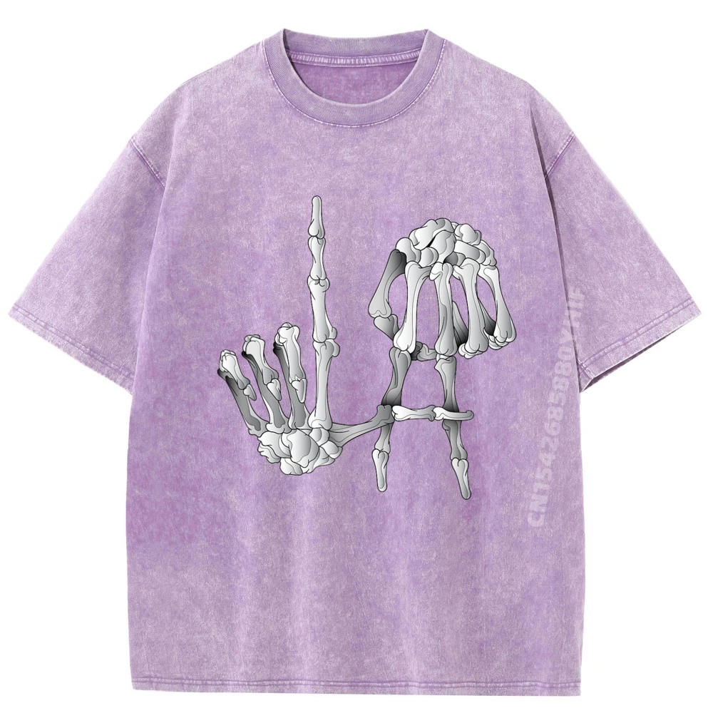 الهيكل العظمي العظام الأيدي لا لوس بلايز و تيز الجرافيك تيز رجالي الشارع الشهير غسلها تي شيرت الهيب هوب قميص رجالي #3