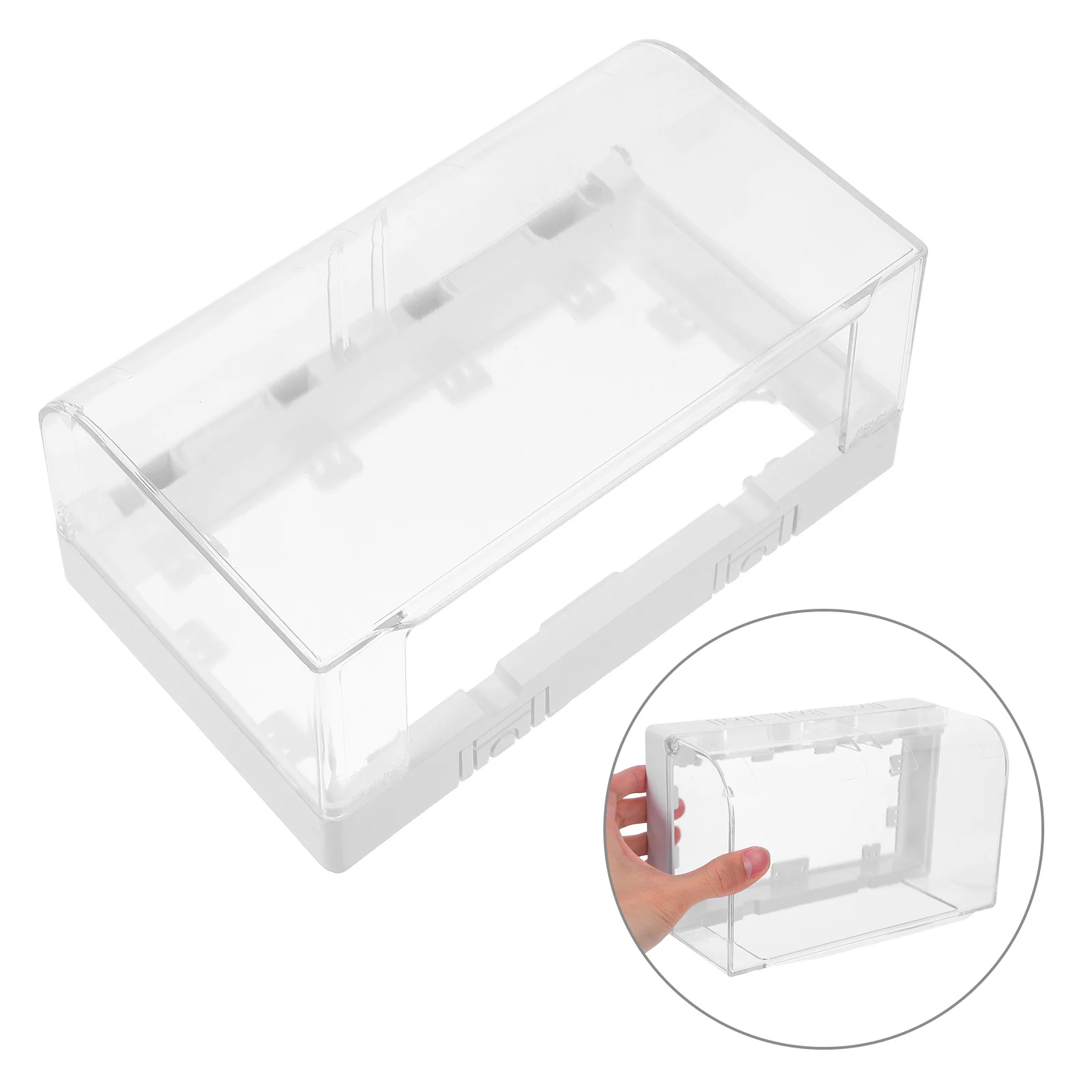 

Double Slot Waterproof Outdoor Electrical Socket Cover Adhesive Mount Weatherproof Protector Box for Garden Patio