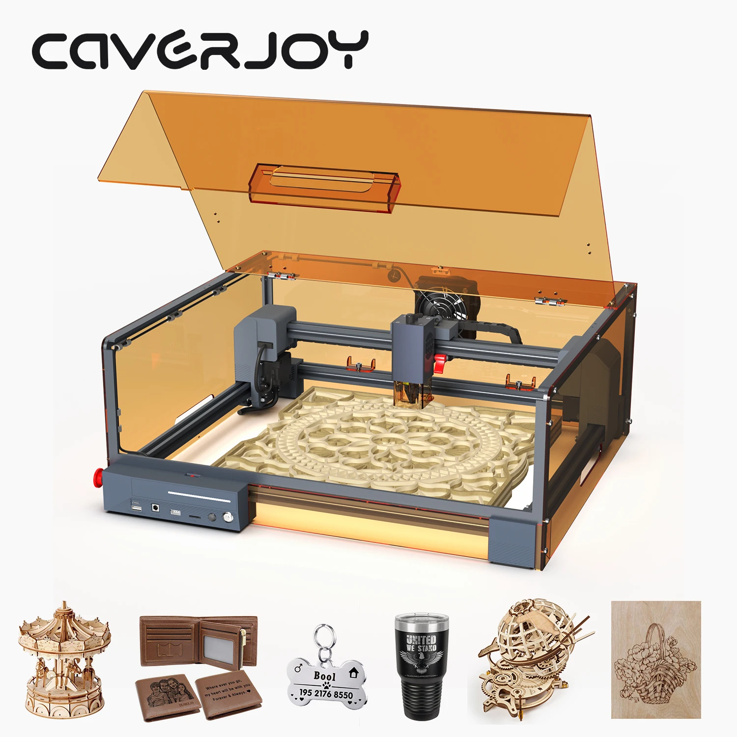 DIY Logo Laser Engraver Stainless Steel Printer Metal CAVERJOY JL9 10W USB WiFi APP Laser Engraving Machine CNC Wood Cutting