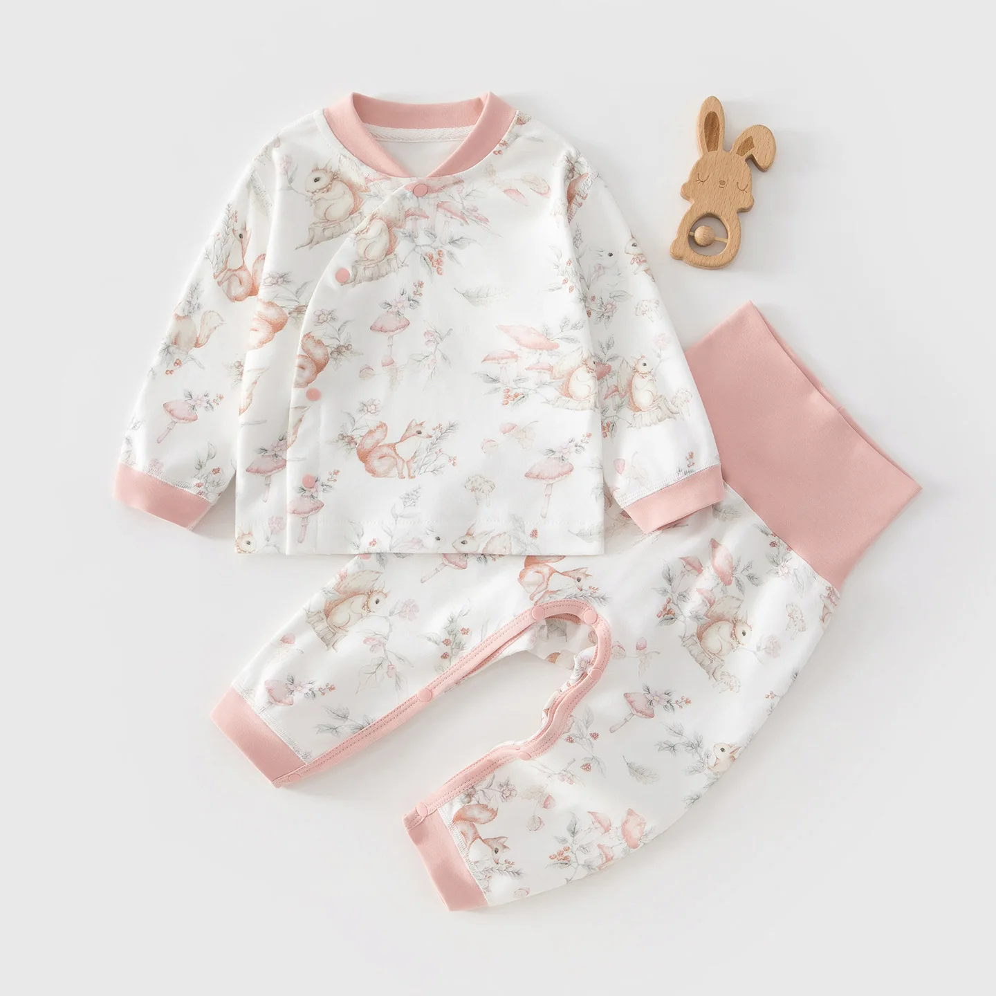 Spring Baby Home Clothes Newborn Children's Long Sleeved Long Pants 2-piece Set High-quality Baby Clothes
