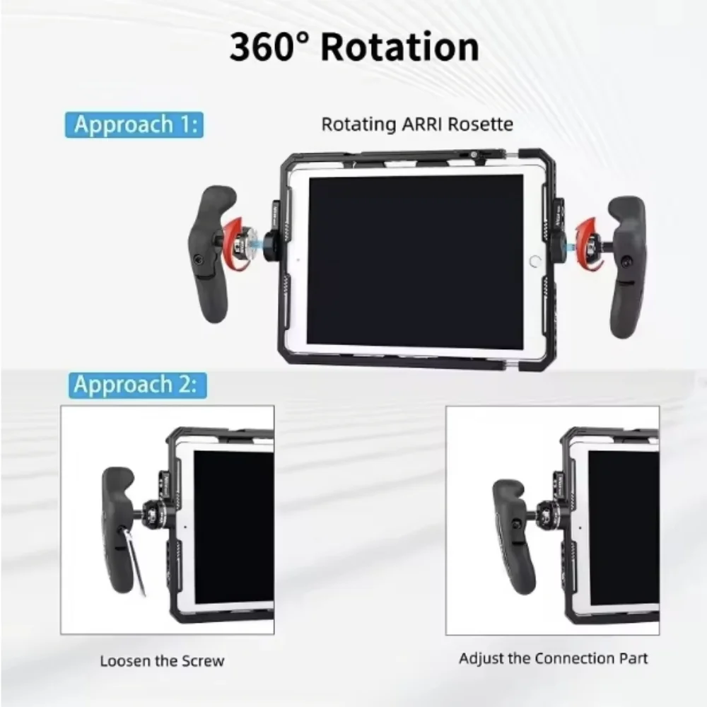 Nitze Camera Handle Left and Right Side Handle with ARRI Rosette for Monitor Smartphone Camera Cages
