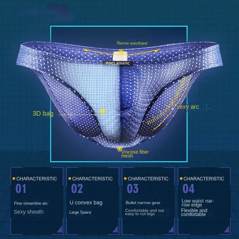 Sexy Mesh Underwear Mens Briefs Gay Open Crotch Boxers Breathable Thongs Male Trunk Shorts Sissy Jockstrap G-Strings Panties Men