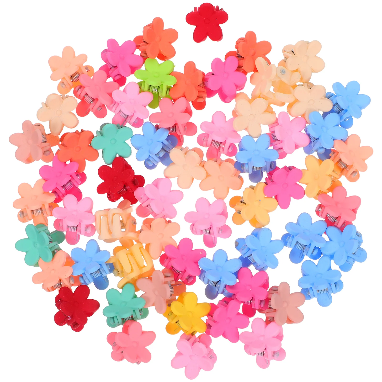 

60 шт., заколки для волос с матовым цветочным принтом, мини-зажимы с маленькими когтями, легкие, прочные, нескользящие аксессуары для волос для детей, женщин, зажим с цветком